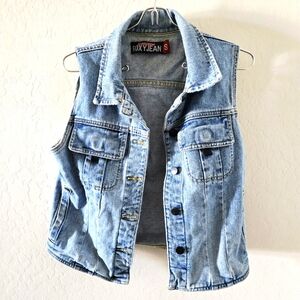 Roxy Jeans Women Small Denim Vest EUC